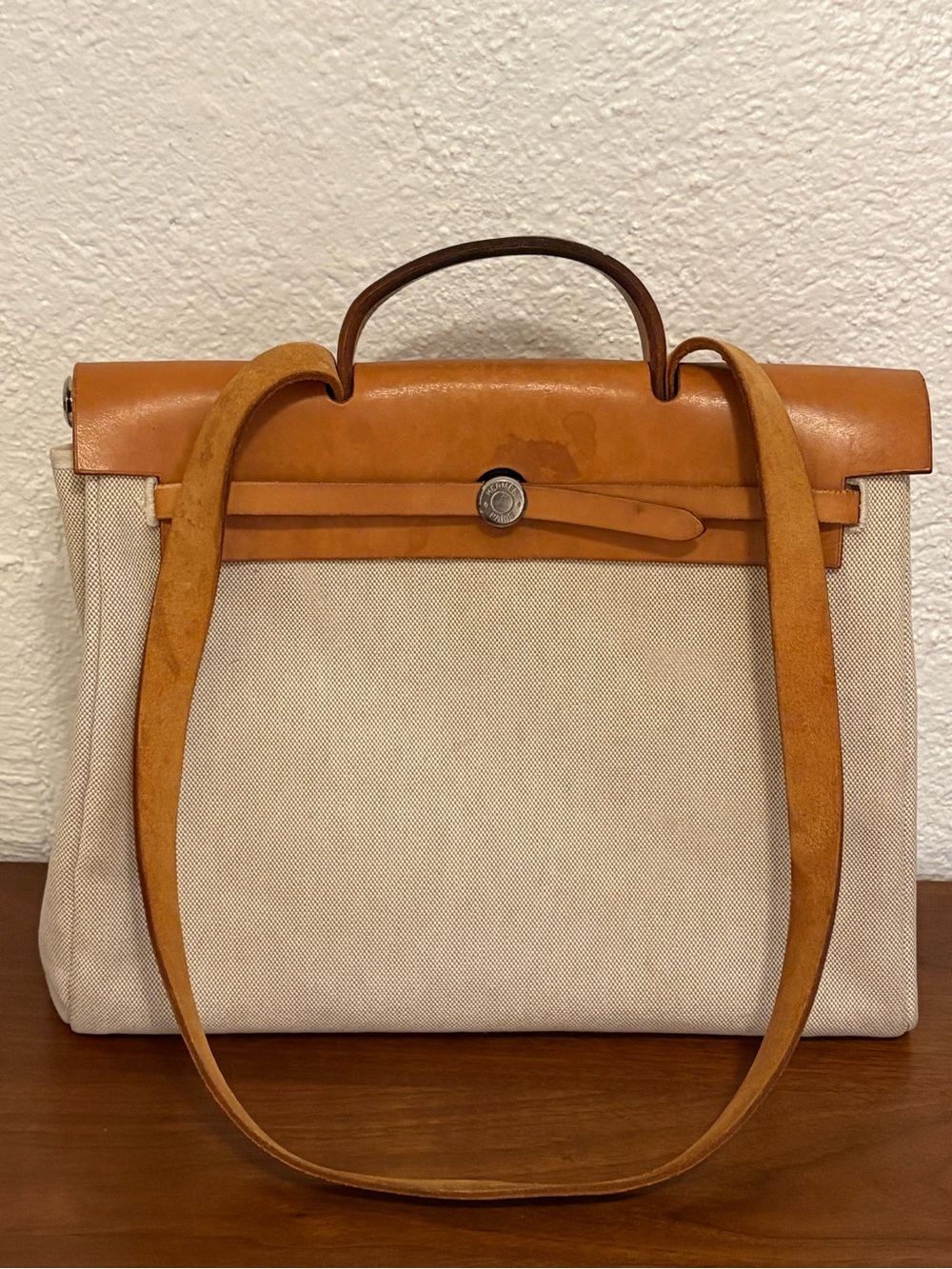 Authentic Hermès Toile Canvas Herbag - Vintage